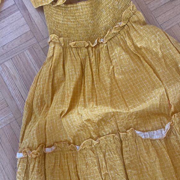 Lulus two piece mustard yellow skirt and crop top set - Picture 5 of 6